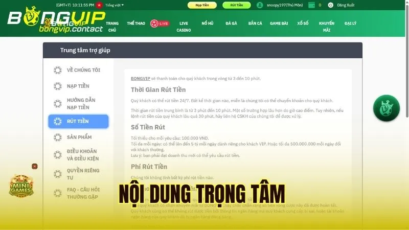 Các chủ đề cốt lõi được phát triển trong chuyên mục hướng dẫn Bongvip